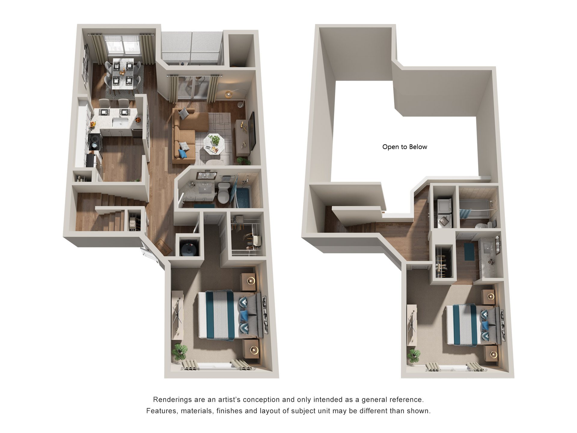 Floor plan for 2 beds, 2 baths, 1220 sqft